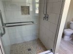 First floor bathroom with shower and en suite to 